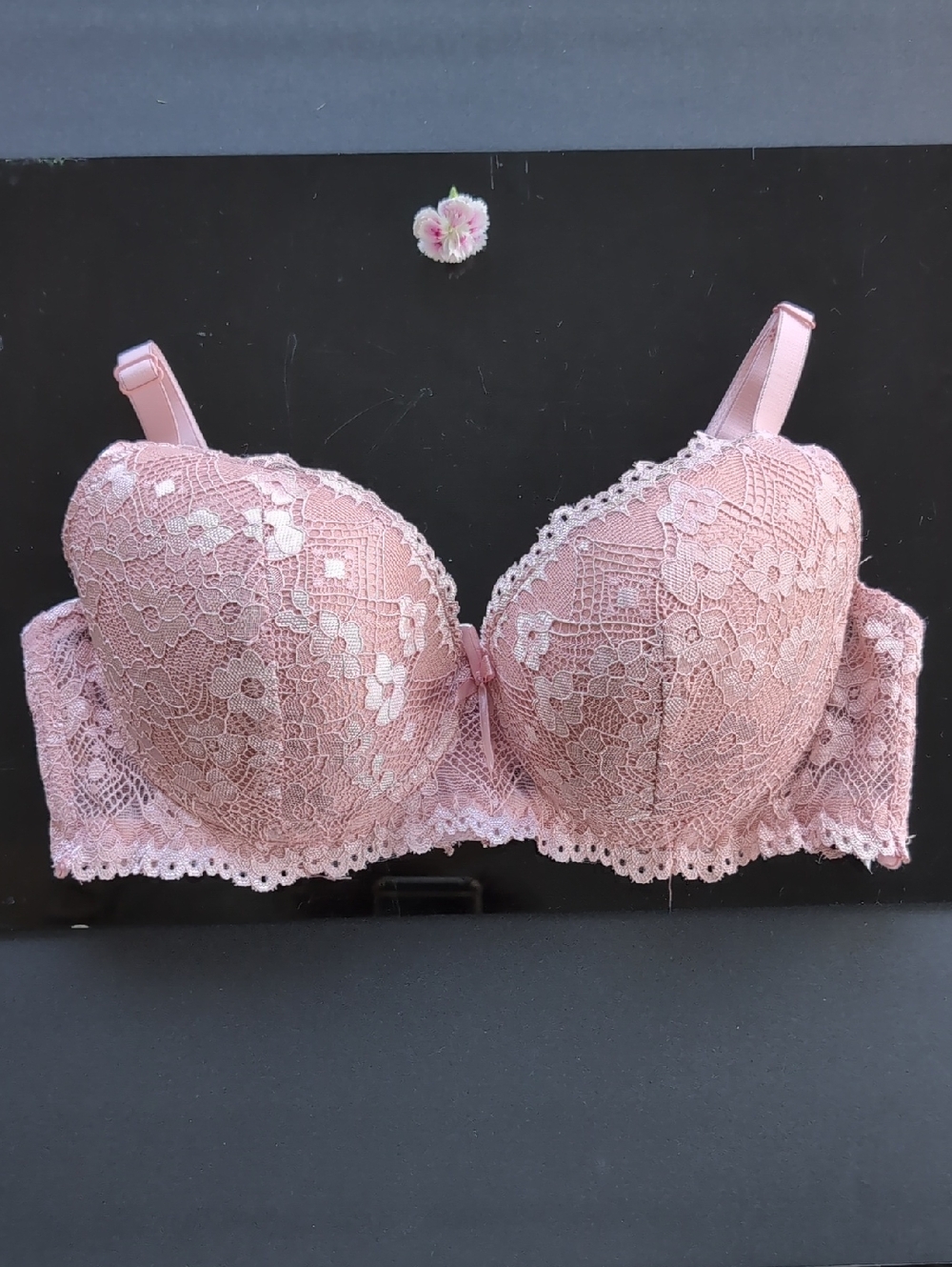 Pink lover Dusty Rose Lace Push-Up Bra Size 34B